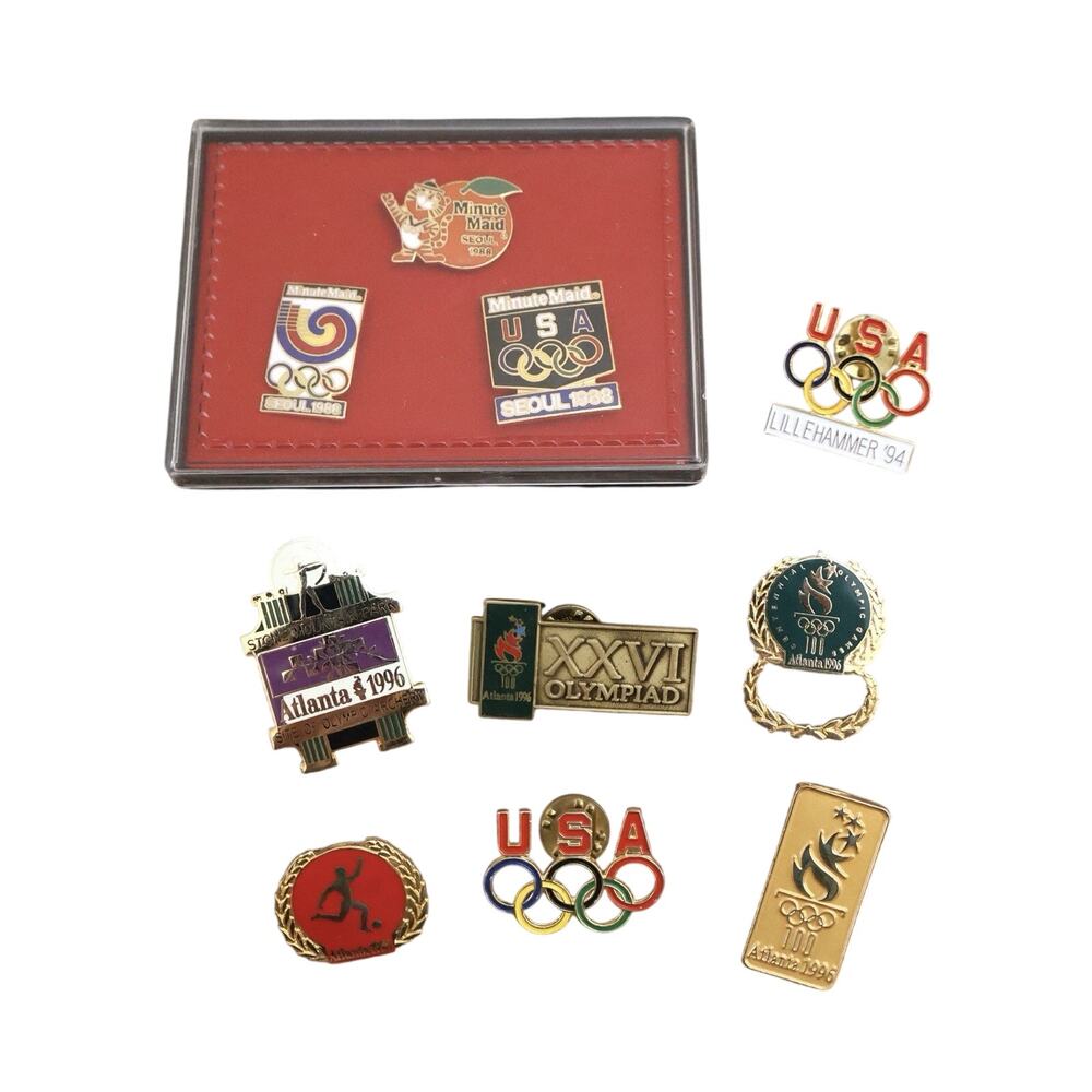 Vintage Team USA Seoul Atlanta Lillehammer Olympics Collectible Sports Pins 90s